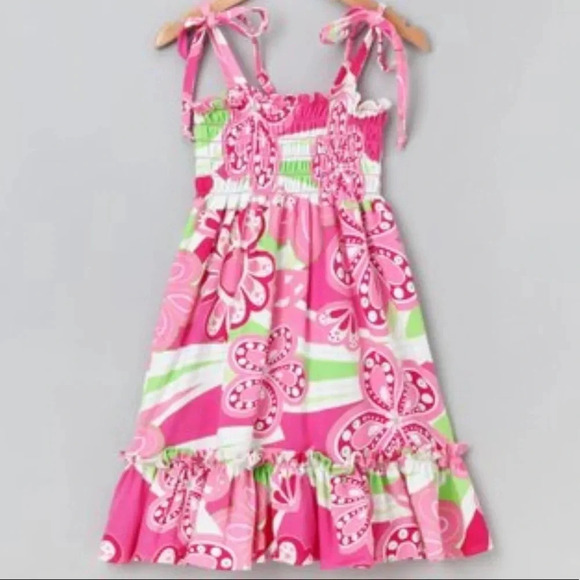 CORKYS KIDS BOUTIQUE NEW GIRLS PINK SUNDRESS DRESS SUMMER CASUAL EASTER SIZE 4 - Picture 2 of 5